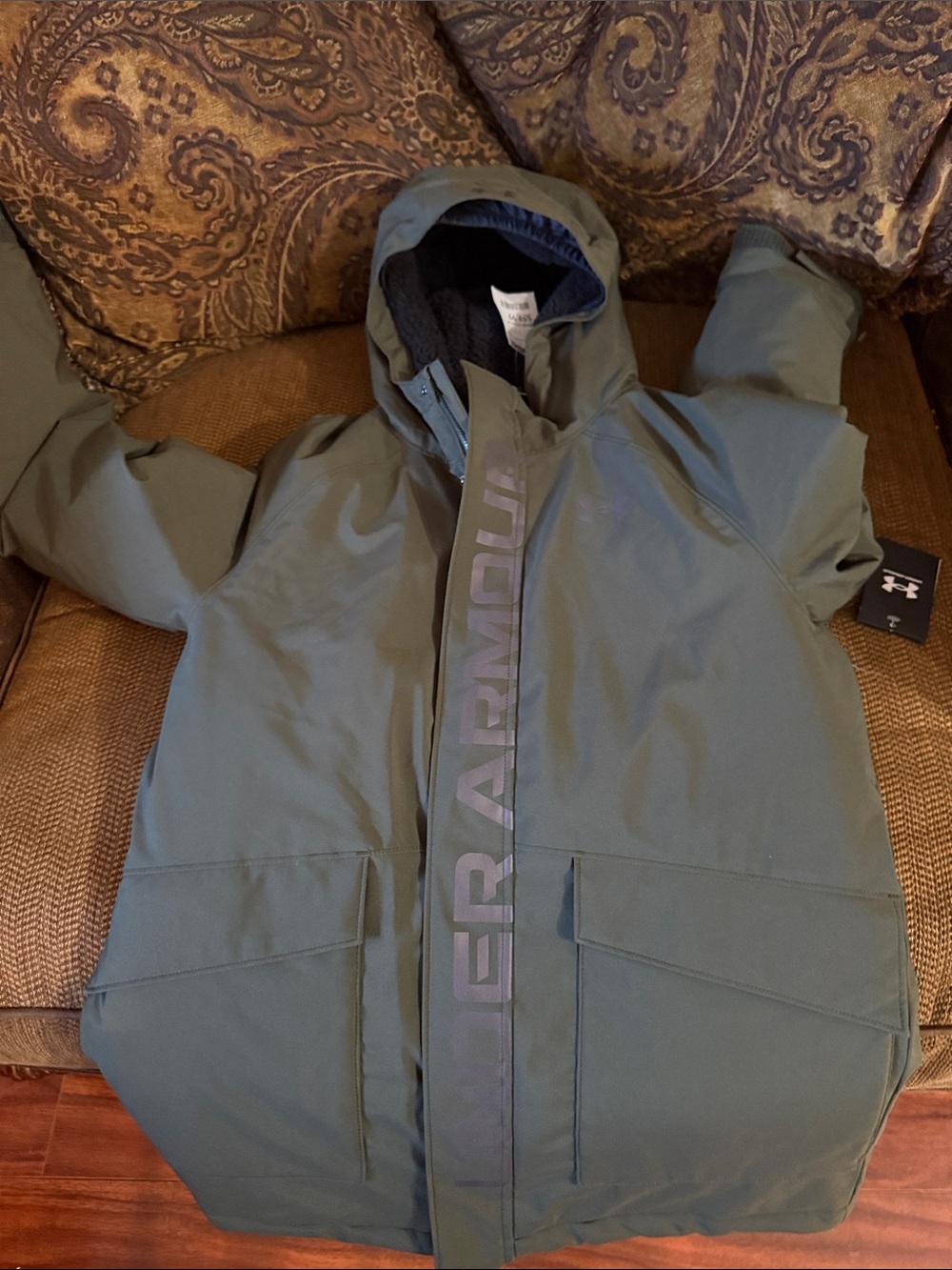 Under Armour Men's Hooded Raincoat in Olive